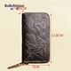 Rolls Minjor Cowhide Car Key Sac Men's Great Cuir rétro Crazy Horse Couiner Change Card Carte Maison de rangement Maison de rangement Femmes Brun 7 * 2 * 12,8 cm