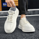 
HaiLan Home HLA men's shoes summer 2025 new classic board shoes men's breathable height-enhancing shoes versatile men's casual shoes non-slip shoes men's white and blue 42 (sports size)