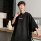 Weissen Summer Summer de manga corta El nuevo diseño de nicho suelto de los hombres pesados ​​camiseta de camiseta de moda suelta de cinco puntos de camiseta medio manga CQS-1343 Dark Grey XL