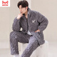 Catman (Miiow) Neuer Herbst- und Winter-Dreischicht-Baumwoll-Pyjamas-Korallen-Samt und Samt, der Flanell-Hauskleidung Winteranzug Dunkelbraun M6627 3-Layer L [95-120jin [Jin ist gleich 0,5 kg]] Dreischichtig eingedickt
