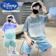 Disney (Disney) Jungen Sommeranzug Dünne 2024 neue Kinder Sommerkurzärmel-Shorts mittelgroße Kinder im Sommerstil hübsch und modisch 689-GREY-Anzug 170