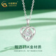 CHINA GOLD Love Pendant for Girls 18K Gold 2025 New Simple Item Valentine's Day Birthday Gift for Girlfriend and Wife 18K Gold Love Pendant Free Silver Chain About 1.5g
