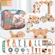 NEWchi Children's House Jouant Toys Pelable Fruit Cut Le Simulate Vegetable Kitchen Set Boy and Girls Birthday Gift DIY Assembly Toolbox-96-Piece Set