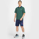 
Nike striped short-sleeved T-shirt in summer new sportswear loose casual breathable lapel POLO shirt top FN3897-410 blue and green stripes L