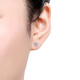 Saturday Fortune PT950 platinum earrings for women, square national flower PT093962, about 1.36g, a pair, birthday gift