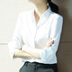 Quehou white shirt women's professional long-sleeved fashionable formal design niche work clothes white M
