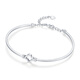 Liuguifu Jewelry four-leaf clover platinum bracelet for women, simple and fashionable pt950 bracelet birthday gift, inner diameter 55mm, about 2.5cm extension chain 5.10g