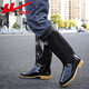 
Huili rain boots men's waterproof shoes non-slip wear-resistant rubber shoes lightweight chef shoes rain boots overshoes 807 black high tube 42
