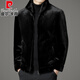 Piercardan high-end ferret fur jacket men's jacket winter new style fur integrated Haining double-sided warm coat men's black 48

