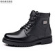 3513 Cruiser Military Hook Men's Cotton Shoes Genuine Leather Men's Boots Wool High Top Special Forces Combat Boots Winter Fur Shoes Men's Military Training Supplies Military Fans 3519 Black Single Shoes 38