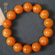 Xingshen raw amber beeswax 10-16mm chicken fat yellow round beads bracelet for men and women, single circle beads, one thing, one certificate, 13+mm 15-16 pieces, suitable for hand circumference 17-18cm