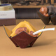 沙芬（SAVINELLI）意大利沙芬烟斗架进口东南西北折纸M674四斗位皮质烟斗架男士礼品 酒红-黄色