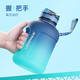 UZSPACE Excellent Big Belly Water Cup Large Capacity Ton Bucket Men's and Women's Sports Bottle High-Looking Summer Fitness Tritan Cup Gradient Sea Blue Green-Direct Drinking Style 2300ml