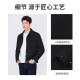 Navigare意大利小帆船羊毛夹克衫男士春季短款通勤外套保暖休闲开衫茄克男 暗夜黑 3XL /56