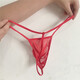 Men's underwear, large elastic waistband, transparent mesh thong, sexy T-pants briefs, one size 17, red