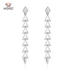 Aido Diamond PT950 platinum earrings for women, fashionable platinum earrings, versatile temperament, long tassel triangle earrings, weight 6.1-6.3 grams + delivery certificate