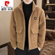皮尔卡丹（pierre cardin）2024秋冬季新款高端羊毛绒外套男士宽松加厚保暖毛呢子夹克男装 黑色 XL