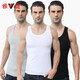 Yalu [100% cotton] 3 pieces men's vests men's sweat-absorbent breathable four-season loose large size sports hurdles bottoming shirt