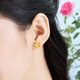 Vatican old Phoenix gold store model 18K yellow I gold cherry blossom petal earrings new temperament flower earrings non-fading earrings YX new cherry blossom petal earrings 0.78g gift box + gift