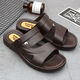 Shanghai Huili Men's Sandals Summer Sole Wear Casual Middle-aged and Young Elderly Dad Beach Anti-Slip Dual-Use Sandals 3888 Black [Standard Size] 39