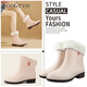 
SooGree rain boots for women short tube waterproof non-slip wear-resistant seamless integrated fashion rain boots outdoor rider rain boots