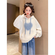 Girls autumn sweatshirt 2025 new big children's spring and autumn style fashionable girls hooded clothes children's fashionable tops XGT-Y04 [Apricot color] spring and autumn style 160cm