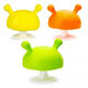 Mombella small mushroom soothing teether baby soft chewable silicone toy blue comes with anti-drop chain + storage box