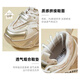 
ZHR dad shoes for women lightweight thick sole heightened casual shoes versatile trendy round-toe women's shoes G677 gray 37