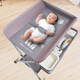 Mobile crib diaper table, diaper table, baby care table, portable foldable baby massage and touch, top-grade - gray [premium] double-layer storage basket + smooth wheel + reinforced skeleton