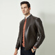
Shanshan [top sheepskin] leather jacket for men four seasons business casual top lapel clever genuine leather jacket for men brown (stand-alt collar style)-size one size L 175/92A(50)