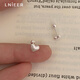 Lnieer S999 Pure Silver Brushed Love Earrings Women's Ear Piercing Earrings Niche High-end 2025 New Light Luxury Earrings Brushed Love Earrings S999 Pure Silver