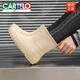 卡帝乐鳄鱼（CARTELO）雨鞋女款中筒雨靴加绒水鞋新款防水防滑胶鞋厨房洗车工作短筒水靴 米白(不加绒) 38