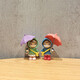 Gelun Cute cartoon desktop character small ornaments creative office healing mini couple micro landscape decoration two dolls put on umbrella combination A