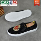 Cartelo 2025 NUEVA VERSIÓN COREANA DE SUMMERO AMERANZO Men A Men's British Social Bean Zapatos de frijoles Trendy Lazy Shoes Tend 1315-5 Negro 38