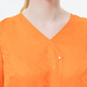 VOA silk dark pattern jacquard orange V-neck short sleeve asymmetrical bead pressed pleated swallowtail hem mulberry silk T-shirt BE679 Happy Orange (C02) XL