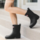 Soogree Rain Boots для женской средней трубки без скольжения износостойкого кемпинга на открытом воздухе, рыбалка, автомойки, пеших прогулок, велосипедных водонепроницаемых, антикайтирующих водяных туфлей для женщин. Анти-скользкие износостойкие дождевые ботинки для женщин. Бес зеленого хлопчатобумажной крышки 37