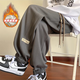 Pantalones casuales nuevos o de modo MODO Men insamanos American High Street Spring y otoño Versátiles Versátiles Sports Sports Tendencia K1049J Apricot Color Plus Velvet XL [sugerido 125-145Jin [Jin equivale a 0.5 kg]]]