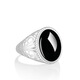 Cuiyingfu S925 silver-inlaid natural A-grade jade black jade egg-face ring ice jade ring men's ring adjustable D695 black jade ring D695 adjustable
