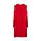 Weniger roter doppelseitiges Tweedkleid für Frauen Herbst- und Winterurlaub zweiteiliger Temperamentpullover Ärmel und langer Rock 2OBG13820 622 Rot XS