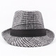 Xianxiu new style British woolen hat men's top hat rolled edge outdoor hat jazz hat striped gentleman hat black M (56-58cm)