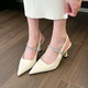 Muni Temperament Sandalen mit Rock weiße High Heels für Frauen 2025 Frauenschuhe Sommer Französischer Strassspitzer Zeh Dünne Absatzschuhe von Weiß 8 cm [Größe 37]