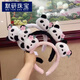 MOYAN Plush Face Wash Panda Huahua Headband Internet Celebrity 2025 New Hairpin Hair Bundle Headband Cute Children's Hairband Plush Huahua-Pink