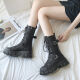 Mei Ben only 20 cm height-enhancing shoes Martin boots cos British style COS special motorcycle boots large size British style showing thin legs upgraded black 38