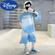 Disney (Disney) Jungen Sommeranzug Dünne 2024 neue Kinder Sommerkurzärmel-Shorts mittelgroße Kinder im Sommerstil hübsch und modisch 689-GREY-Anzug 170