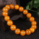 Minol chicken fat yellow beeswax old wax round bead bracelet diameter 11mm weight 15.97 grams