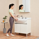 
TOTO bathroom cabinet combination ceramic integrated basin mirror cabinet set 75CM floor storage cabinet LDSW753W (06-B) bathroom cabinet + pull-out faucet + mirror cabinet with mirror lamp 75cm