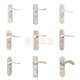 
XMSJCUXIANG Door Lock Indoor Bedroom Simple Door Lock General-purpose Home Hardware Three-piece Solid Wood Set Door 9906+3 Hinge + Door Suction 35-50mm Universal Type With Key