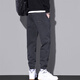 Woodpecker casual pants men's tying feet trendy workwear men's 2025 summer thin loose long pants 9859 black + 9859 gray plus velvet plus velvet M