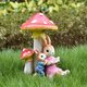 Yimingyuan courtyard ornaments, landscape sculptures, outdoor garden decorations, cartoon rabbit community, simulated mushroom flowerpots and jars, creative style five, solar lamp style