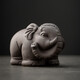 Yuxuan purple sand tea pet auspicious Ruyi ornaments tea play elephant handmade can raise wealth and good fortune elephant tea tray tea worm ZL--Auspicious elephant Ruyi--Black Ni